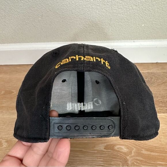 Carhartt Rehau Embroidered Black Snapback Cap Hat - Picture 9 of 11